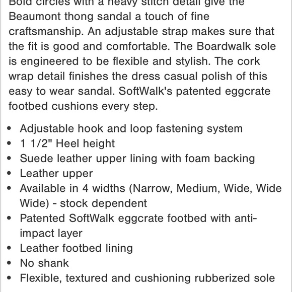 Softwalk sandals comfy. Great walking sandal with Velcro for great fit/comfort - Picture 10 of 10